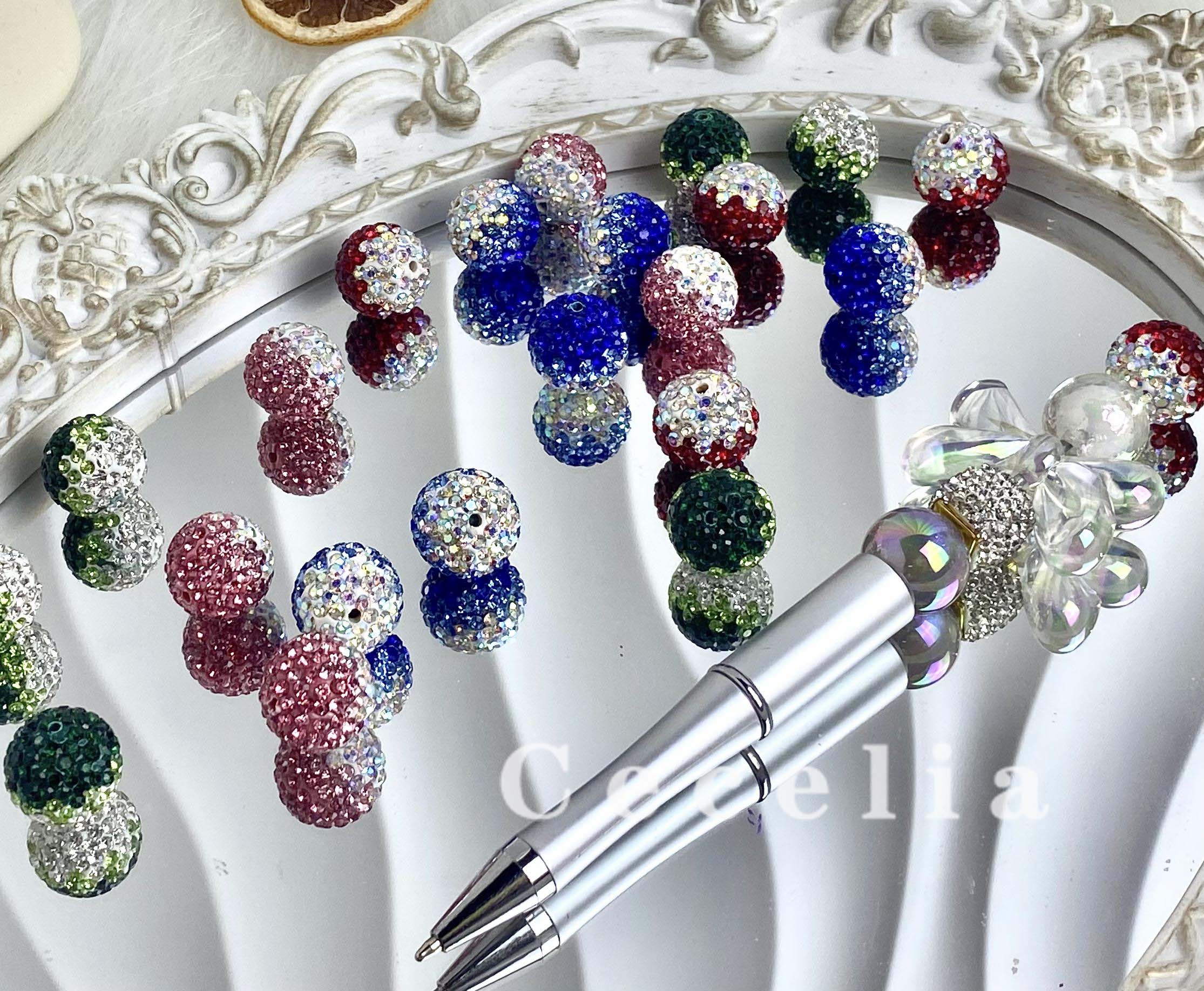 Rhinestone Beads for DIY Pen or DIY Phone Chain Key Chain Bracelet Necklace#RB1639#