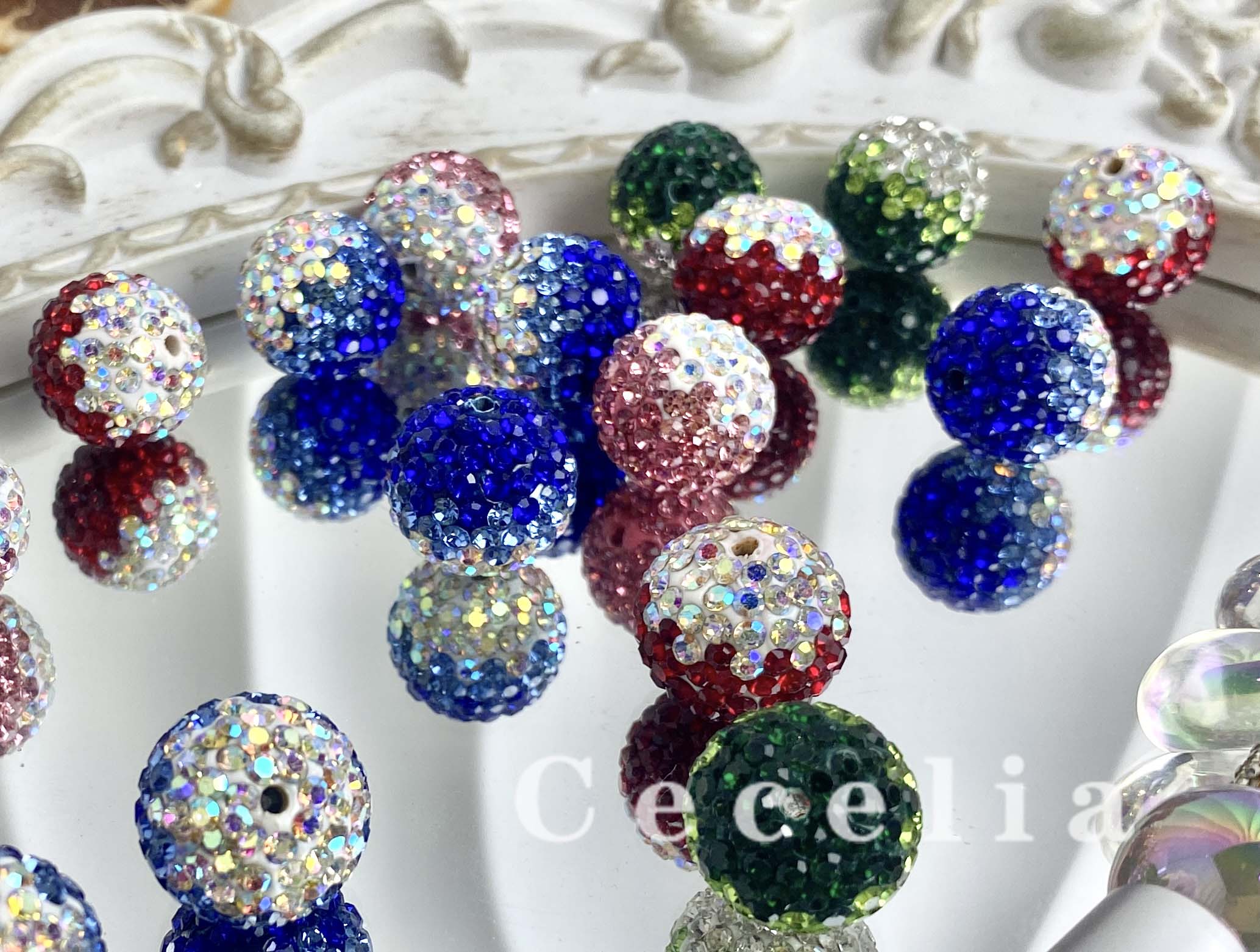 Rhinestone Beads for DIY Pen or DIY Phone Chain Key Chain Bracelet Necklace#RB1639#