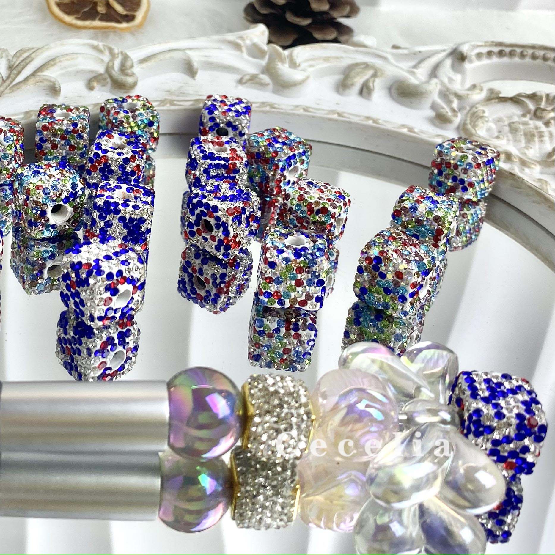Rhinestone Beads for DIY Pen or DIY Phone Chain Key Chain Bracelet Necklace#RB1643#