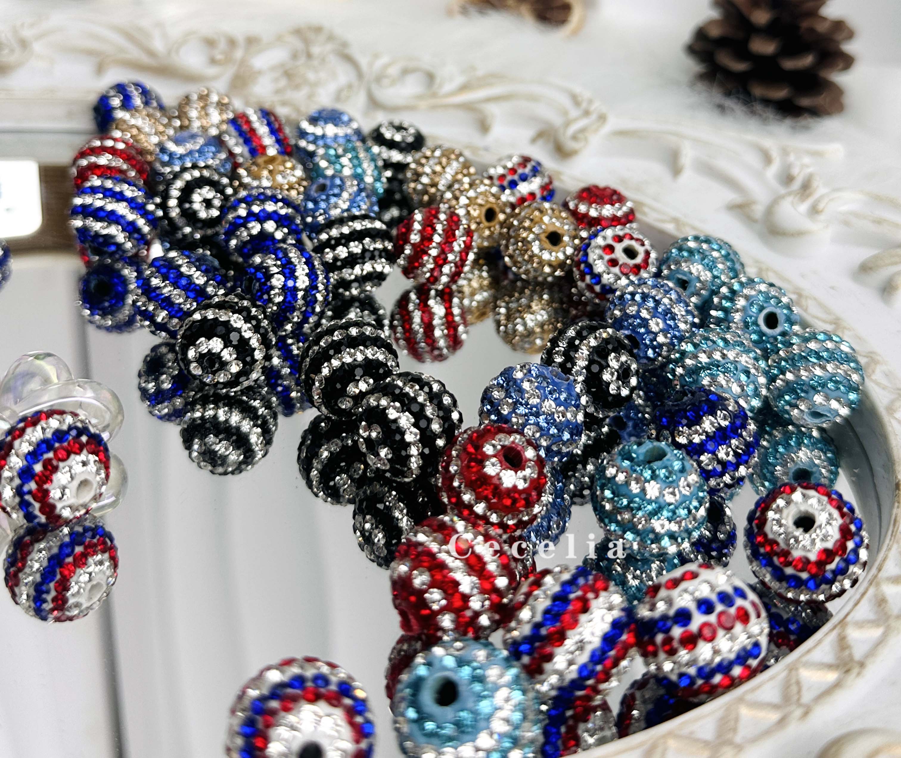 Rhinestone Beads for DIY Pen or DIY Phone Chain Key Chain Bracelet Necklace#RB1650#