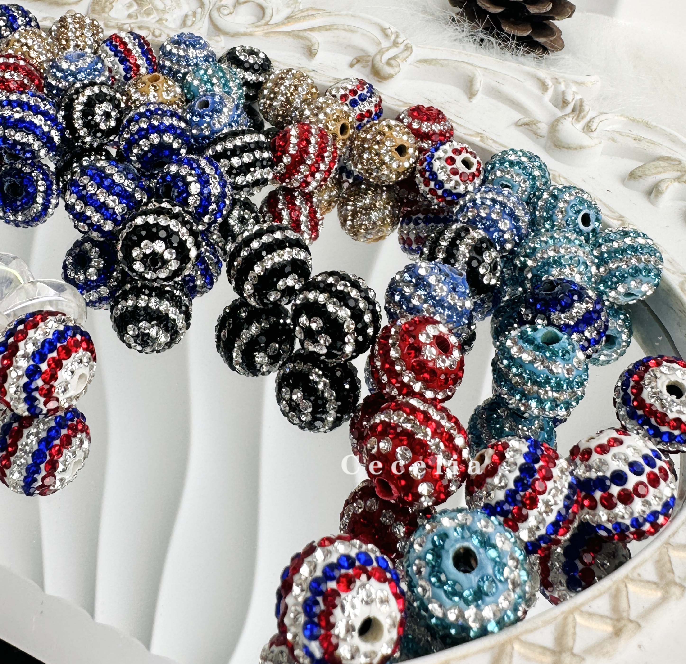 Rhinestone Beads for DIY Pen or DIY Phone Chain Key Chain Bracelet Necklace#RB1650#