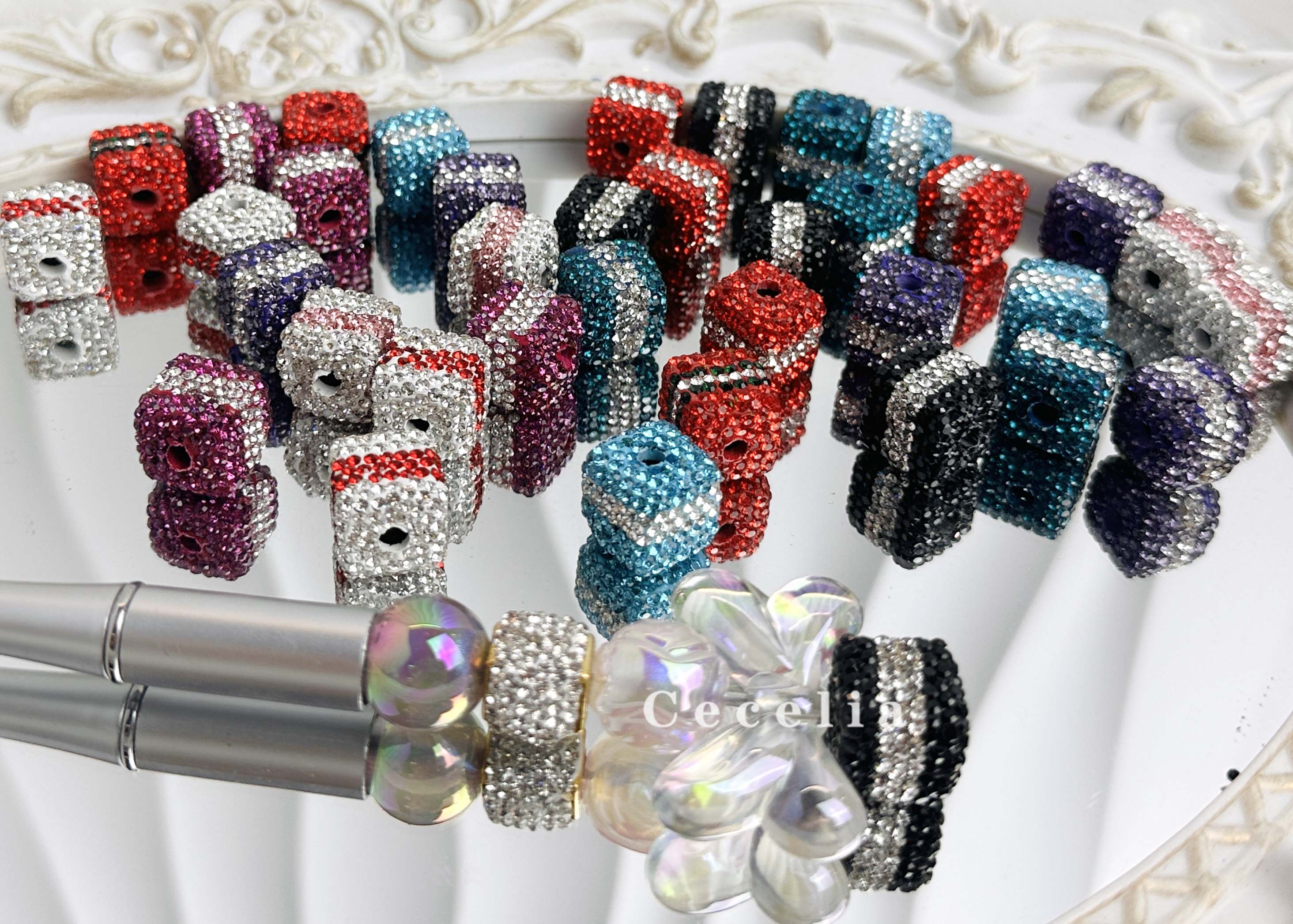 Rhinestone Beads for DIY Pen or DIY Phone Chain Key Chain Bracelet Necklace#RB1650#