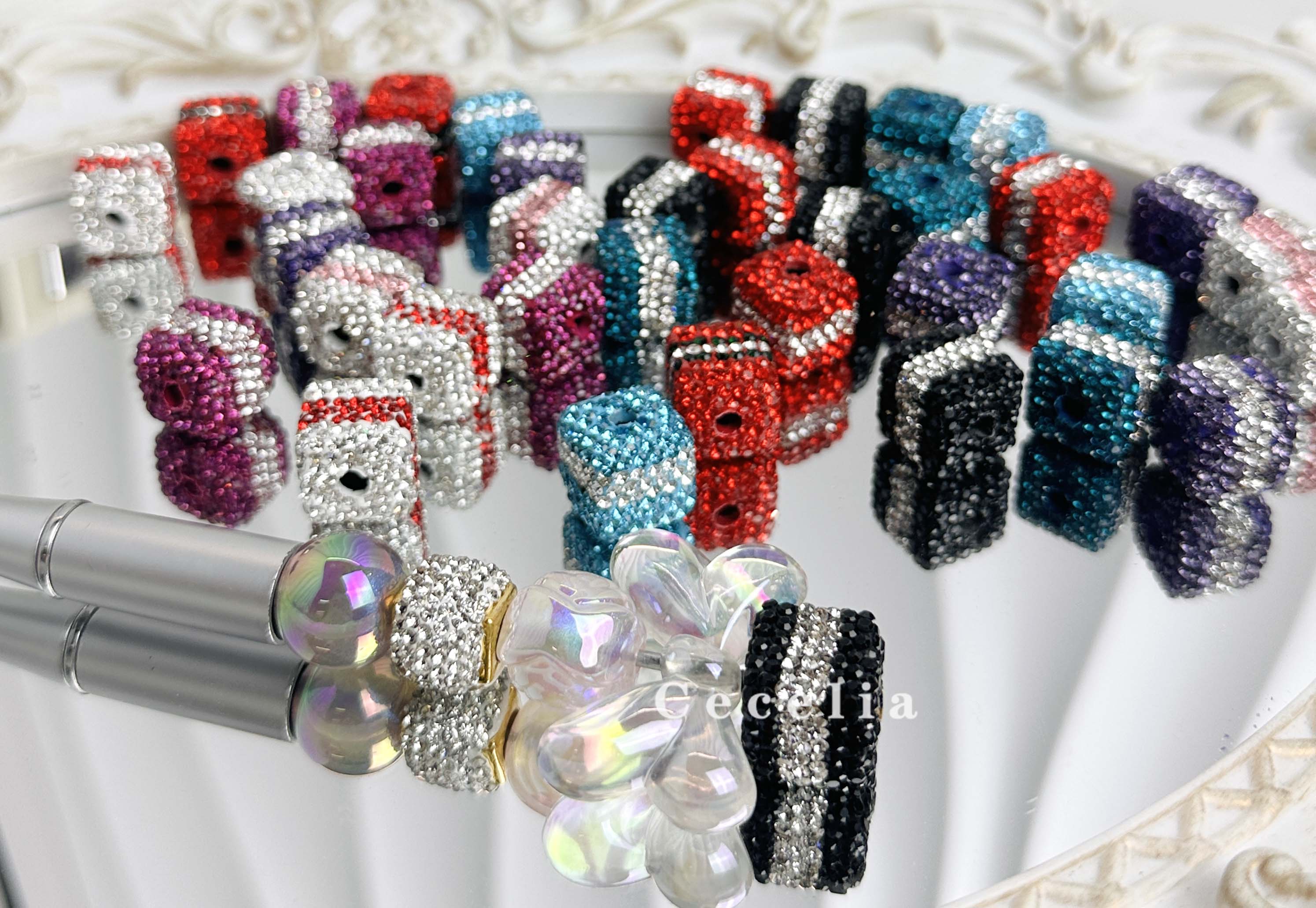 Rhinestone Beads for DIY Pen or DIY Phone Chain Key Chain Bracelet Necklace#RB1650#
