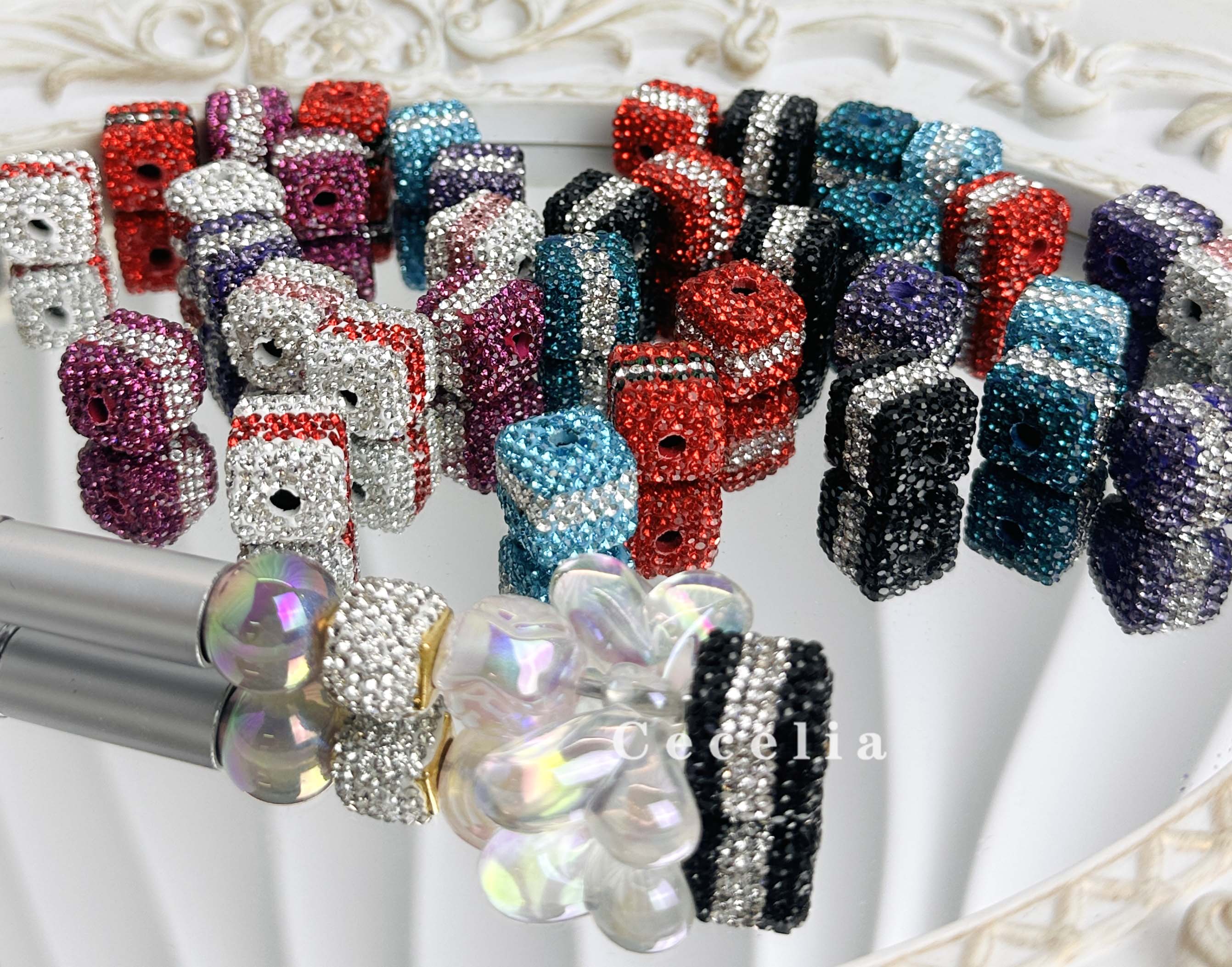 Rhinestone Beads for DIY Pen or DIY Phone Chain Key Chain Bracelet Necklace#RB1650#